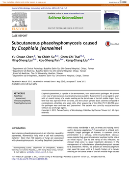 Subcutaneous Phaeohyphomycosis Caused by Exophiala Jeanselmei