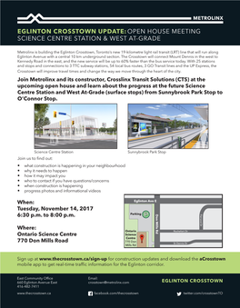 Science Centre Station & West At-Grade Open