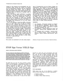 STOP Sign Versus YIELD Sign