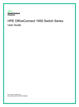 HPE Officeconnect 1950 Switch Series User Guide