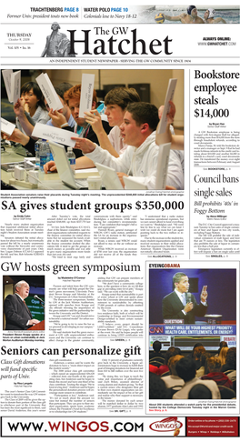 SA Gives Student Groups $350,000 GW Hosts Green Symposium