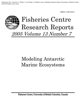 Fisheries Centre Research Reports 2005 Volume 13 Number 7