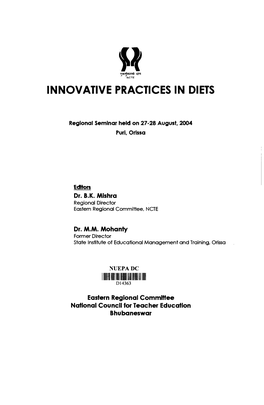 Innovative Practices in Diets