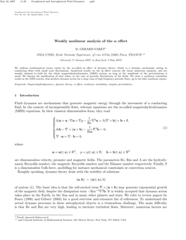 Weakly Nonlinear Analysis of the Alpha Effect