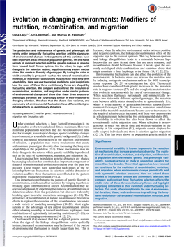 Evolution in Changing Environments: Modifiers of Mutation, Recombination, and Migration