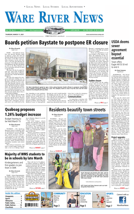 Boards Petition Baystate to Postpone ER Closure