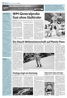 WM-Generalprobe Fast Ohne Südtiroler