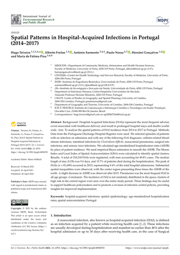 Spatial Patterns in Hospital-Acquired Infections in Portugal (2014–2017)