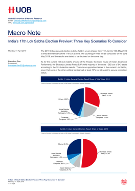 India's 17Th Lok Sabha Election Preview