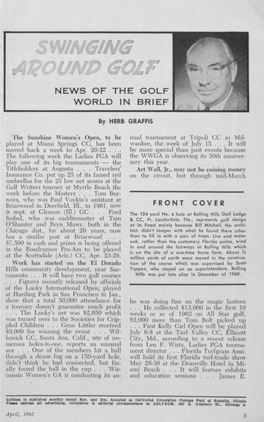 Swinging Ap Ounp Golf News of the Golf World in Brief