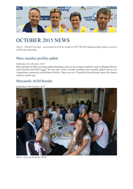 October 2015 News