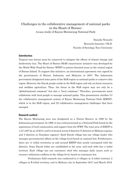 Challenges in the Collaborative Management of National Parks in the Heart of Borneo: a Case Study of Kayan Mentarang National Park