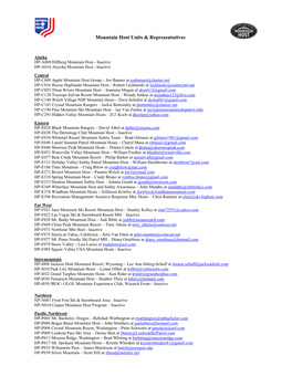 Mountain Host Units & Representatives