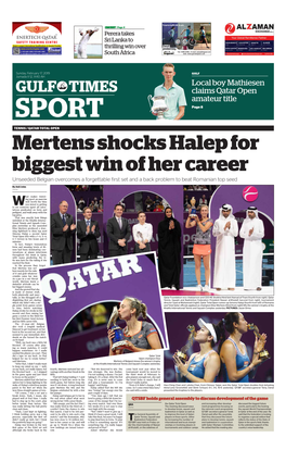 Mertens Shocks Halep for Biggest Win of Her Career Unseeded Belgian Overcomes a Forgettable First Set and a Back Problem to Beat Romanian Top Seed