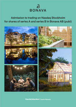Admission to Trading on Nasdaq Stockholm for Shares Of