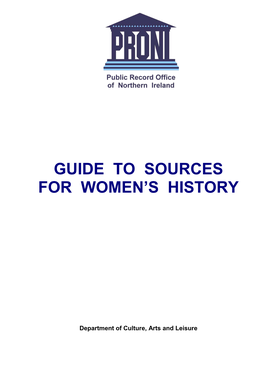 Guide to Sources for Women's History