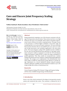 Core and Uncore Joint Frequency Scaling Strategy