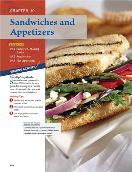 CHAPTER 19 Sandwiches and Appetizers