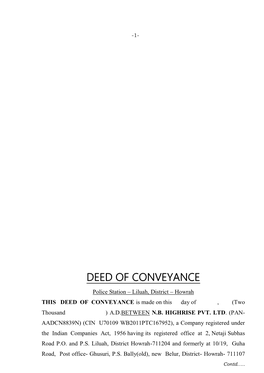 Deed of Conveyance