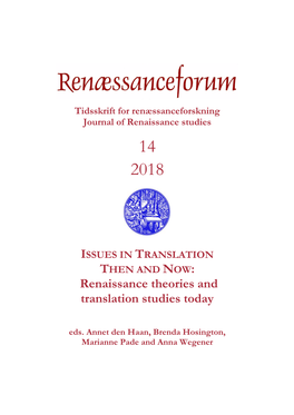 Renaissance Theories and Translation Studies Today Eds