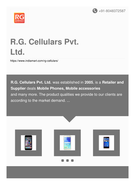 R.G. Cellulars Pvt. Ltd