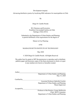 Advancing Distributive Justice by Localizing SDG Indicators for Municipalities in Chile