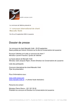 Dossier De Presse