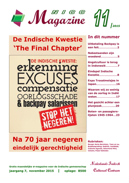 'The Final Chapter' Na 70 Jaar Negeren