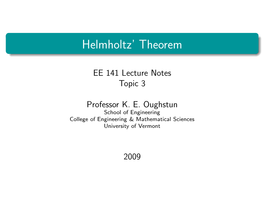Helmholtz' Theorem