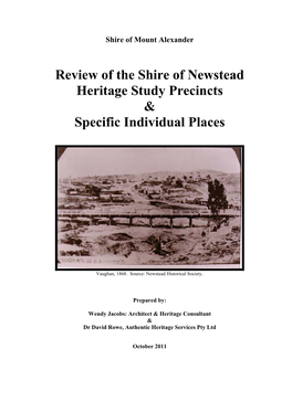 Review of the Shire of Newstead Heritage Study Precincts & Specific