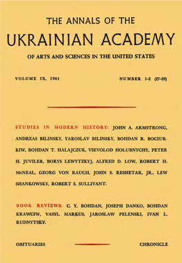 The Annals of UVAN, Volume IX, 1961, Number