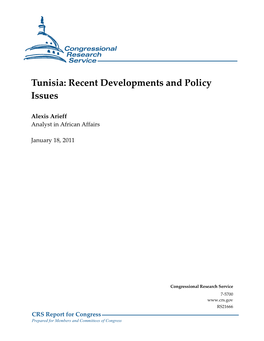 Tunisia: Recent Developments and Policy Issues