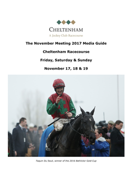The November Meeting 2017 Media Guide Cheltenham Racecourse