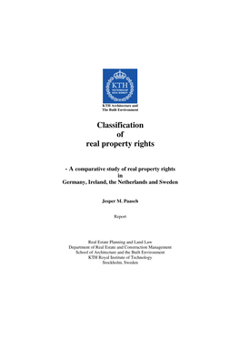 Classification of Real Property Rights