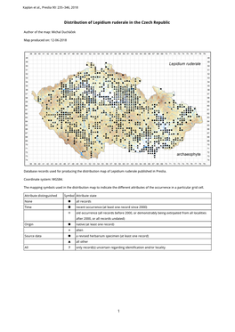 1 Distribution of Lepidium Ruderale in the Czech Republic