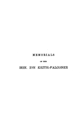 Hon. Ion Keith-Falcon Er I' Memorials