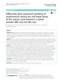 Differential Gene Expression Profiling of Endometrium During the Mid