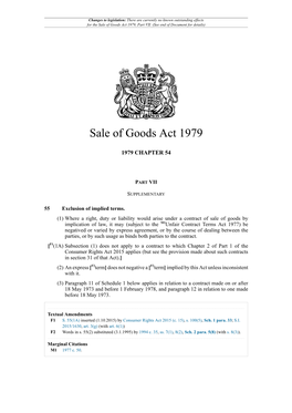 Sale of Goods Act 1979, Part VII