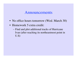 Announcements