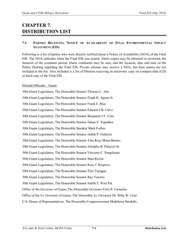 Chapter 7. Distribution List