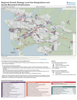 Regional Growth Strategy Land Use Designations and Goods Movement Infrastructure Transportation Committee Map of the Month December 3, 2013