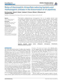 Roles of Thermophilic Thiosulfate-Reducing Bacteria and Methanogenic Archaea in the Biocorrosion of Oil Pipelines