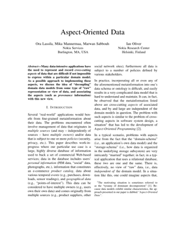 Aspect-Oriented Data