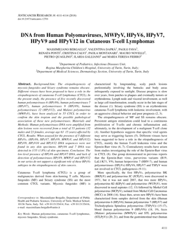 DNA from Human Polyomaviruses, Mwpyv, Hpyv6, Hpyv7, Hpyv9