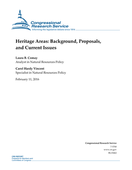 Heritage Areas: Background, Proposals, and Current Issues