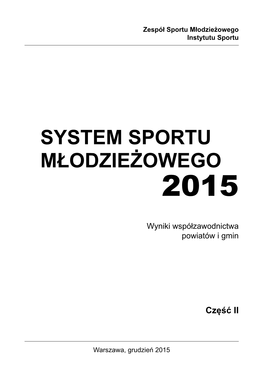 System Sportu Młodzieżowego 2015