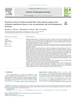 Protective Action of Crateva Nurvala Buch. Ham Extracts Against Renal