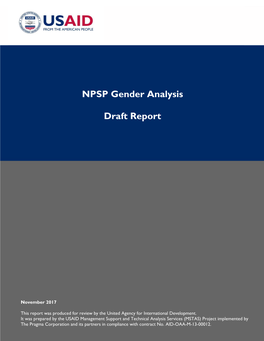 NPSP Gender Analysis Draft Report