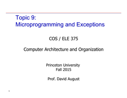 Microprogramming and Exceptions