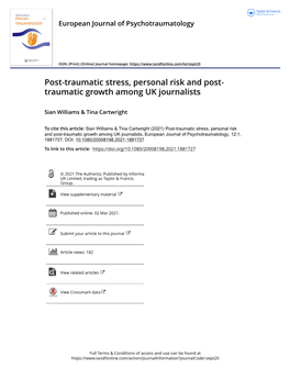 Traumatic Growth Among UK Journalists